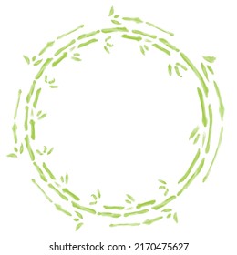 Bamboo image watercolor circle vector illustration