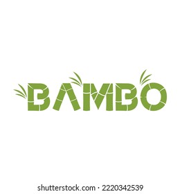 Bamboo with initial letter logo vector flat design