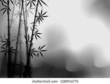 竹 水墨画 のイラスト素材 画像 ベクター画像 Shutterstock