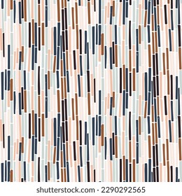 Bamboo inspired simple striped vector seamless pattern. Elegant design in beige color. Mid century design