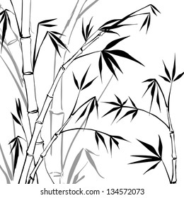 Bamboo isolated over white. Vector illustration.
