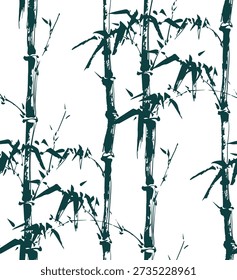 bamboo japanese chinese seamless vector pattern ink design 