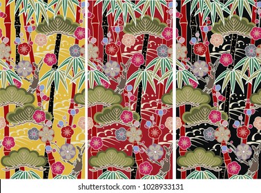 Bamboo Japanese new pattern seamless vector in graphic style background for fabric,textile,Advertising work,Publication,Vector Illustration. design