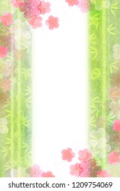bamboo Japanese paper New Year card background