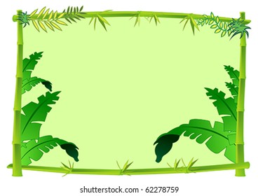 Bamboo and Jungle Frame Concept Illustration in Vector