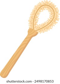 Bamboo kitchen scrub brush. Eco wooden tool