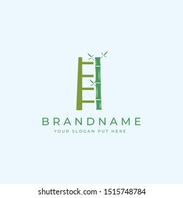 Bamboo Ladder logo design template vector