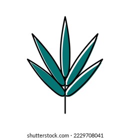 bamboo leaf color icon vector. bamboo leaf sign. isolated symbol illustration