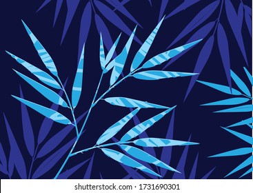 
Bamboo leaf composition in design. Vector romantic landscape with bamboo trees on a white and gray background, and various attractive colors make an exclusive design
