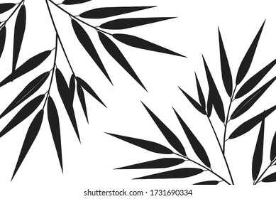 
Bamboo leaf composition in design. Vector romantic landscape with bamboo trees on a white and gray background, and various attractive colors make an exclusive design
