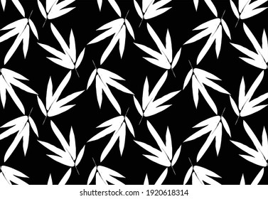 Bamboo leaf composition in design. Vector romantic landscape with bamboo trees on a white and gray background, and various attractive colors make an exclusive design