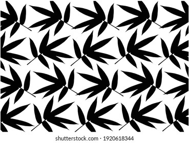 Bamboo leaf composition in design. Vector romantic landscape with bamboo trees on a white and gray background, and various attractive colors make an exclusive design