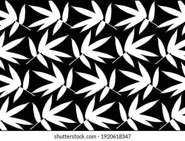 Bamboo leaf composition in design. Vector romantic landscape with bamboo trees on a white and gray background, and various attractive colors make an exclusive design