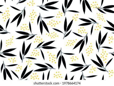 Bamboo leaf composition in design. Vector romantic landscape with bamboo trees on a white and gray background, and various attractive colors make an exclusive design