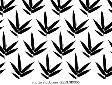 Bamboo leaf composition in design. Vector romantic landscape with bamboo trees on a white and gray background, and various attractive colors make an exclusive design