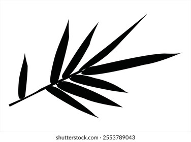 Bamboo leaf composition in design. Vector romantic landscape with bamboo trees on a white and gray background, and various attractive colors make an exclusive design