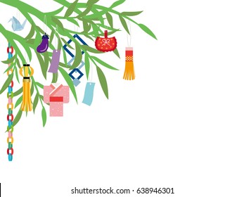 Bamboo leaf decorated in "Tanabata" of Japanese traditional event.