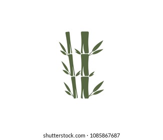 Bamboo leaf icon logo vector