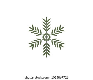 Bamboo leaf icon logo vector