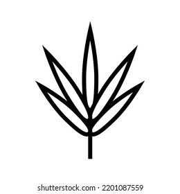 bamboo leaf line icon vector. bamboo leaf sign. isolated contour symbol black illustration