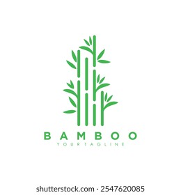 Bamboo and leaf logo design with creative idea