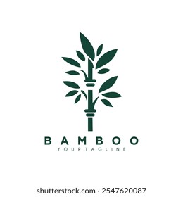 Bamboo and leaf logo design with creative idea