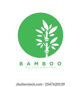 Bambus und Blatt Logo Design mit kreativer Idee