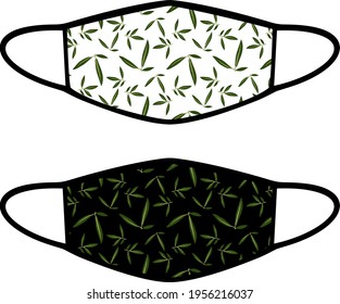 Bamboo leaf motif mask. A simple vector design