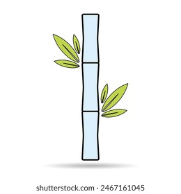Icono de sombra de hoja de bambú, diseño de símbolo tropical de la naturaleza, Ilustración vectorial de signo de Web .