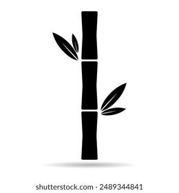 Icono de sombra de hoja de bambú, diseño de símbolo tropical de la naturaleza, Ilustración vectorial de signo de Web .