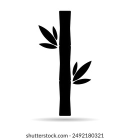 Bamboo leaf shadow icon, nature tropical symbol design, web sign vector illustration .