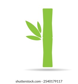 Bamboo leaf shadow icon, nature tropical symbol design, web sign vector illustration .