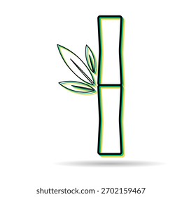 Icono de sombra de hoja de bambú, diseño de símbolo tropical de la naturaleza, Ilustración vectorial de signo de Web .