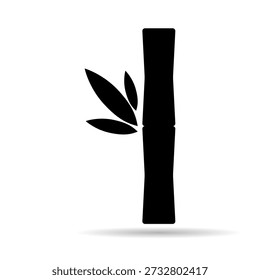 Bamboo leaf shadow icon, nature tropical symbol design, web sign vector illustration .
