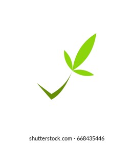 bamboo leaf with tick logo