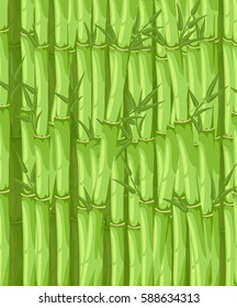 Bamboo with leaf vector illustration. Asian bambu zen plants background