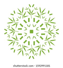 Bamboo Leave Mandala. Vector Ornament.