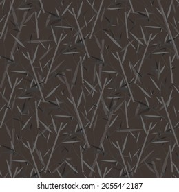 Bamboo leaves abstract seamless pattern. Brown background