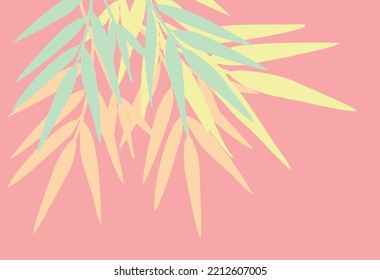 Bamboo leaves, with beautiful pastel colors, Fresh, beautiful and exclusive bamboo leaves Vector EPS 10