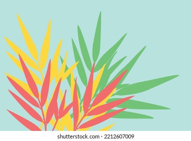 Bamboo leaves, with beautiful pastel colors, Fresh, beautiful and exclusive bamboo leaves Vector EPS 10