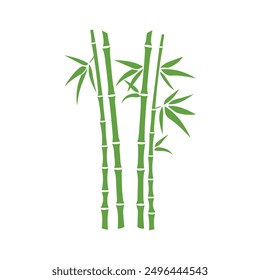 Bamboo leaves icon over white background, silhouette style, vector illustration