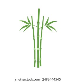 Bamboo leaves icon over white background, silhouette style, vector illustration