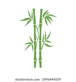 Bamboo leaves icon over white background, silhouette style, vector illustration