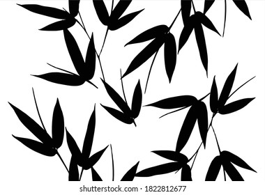 Bamboo Leaves Isolated On Background Black Stock Vector (Royalty Free ...