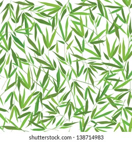 Bamboo leaves seamless pattern. Floral spring background.