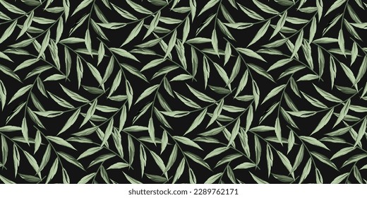 Bamboo leaves seamless pattern. For outfit fashion, fabric or decor. Find fill pattern on swatches