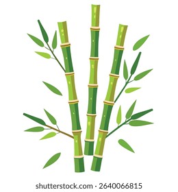 bamboo and leaves silhouette vector