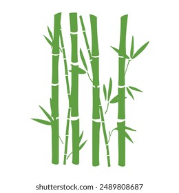 Bamboo leaves silhouette vector icon isolated on white background. Bamboo green logo