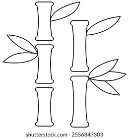 Bamboo with leaves thin line icon. Bamboo vector illustration isolated on white background