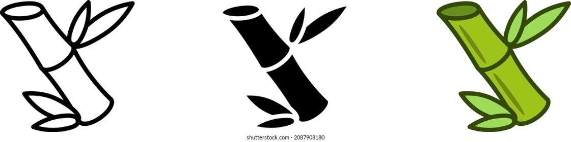Bamboo with leaves , vector illustration